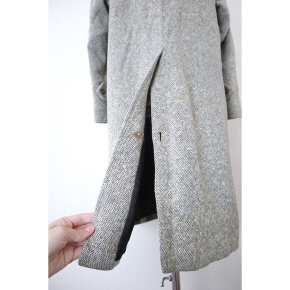 Vintage Burberry Women's Irish Tweed Car Coat Collared Overcoat - Picture 9 of 16